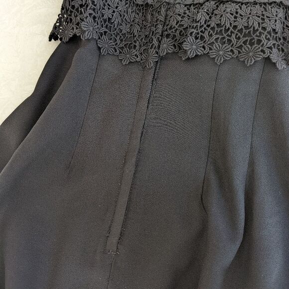 Vintage Black Sheath Dress with Lace and Bow - Picture 12 of 13
